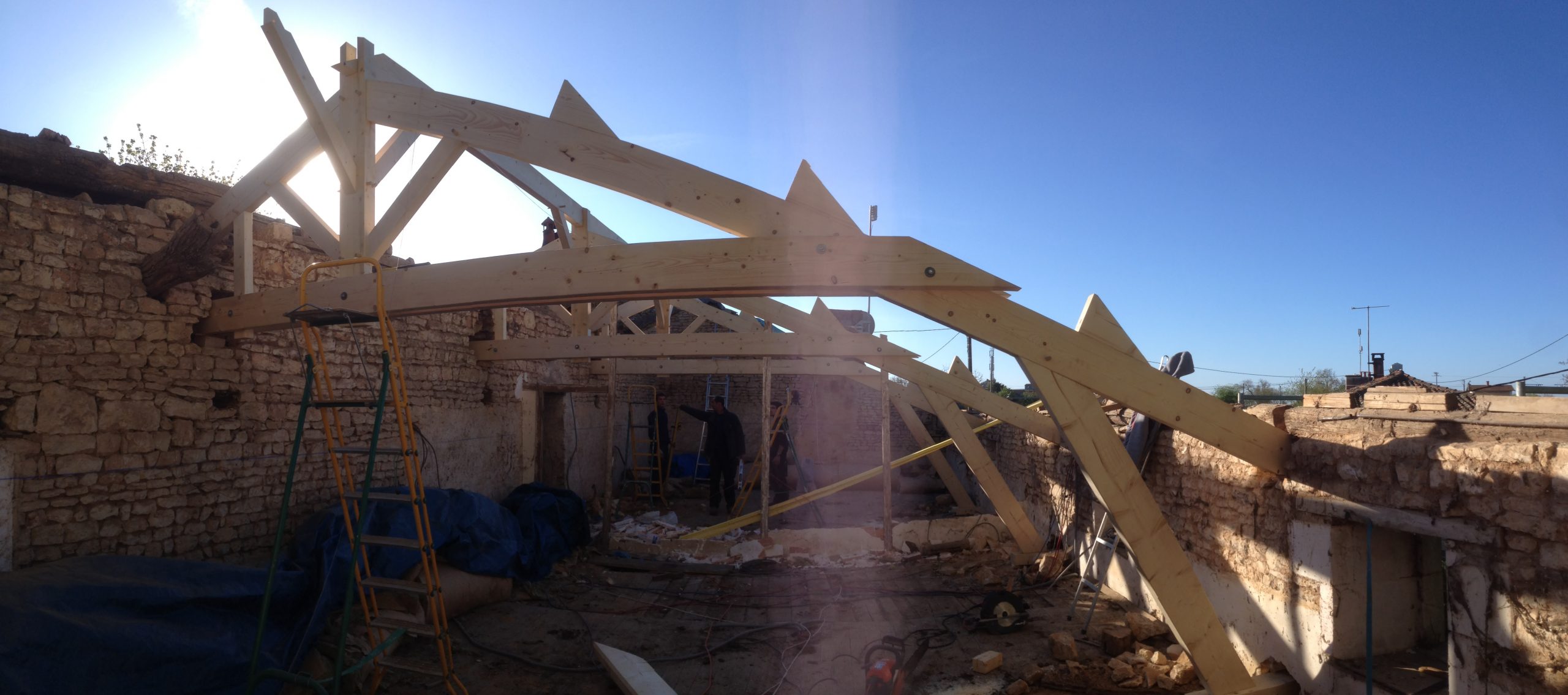 Chantier de reprise complète d'une charpente